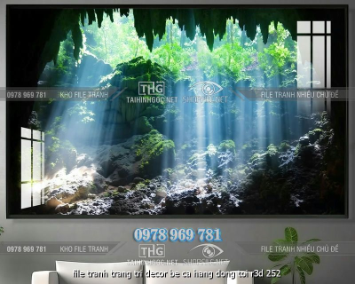 file tranh trang tri decor be ca hang dong toi r3d 252