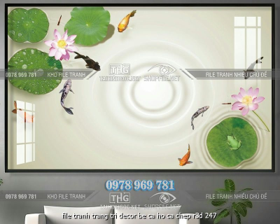 file tranh trang tri decor be ca ho ca chep r3d 247