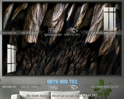 file tranh trang tri decor be ca nen da 2 lop r3d 242
