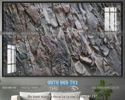 file tranh trang tri decor be ca nen da dep r3d 237