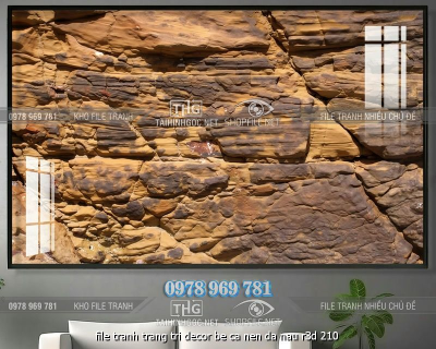 file tranh trang tri decor be ca nen da nau r3d 210