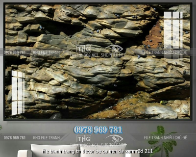 file tranh trang tri decor be ca nen da xam r3d 211