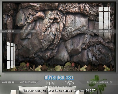 file tranh trang tri decor be ca nen da xem den r3d 257