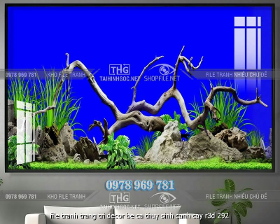 file tranh trang tri decor be ca thuy sinh canh cay r3d 292