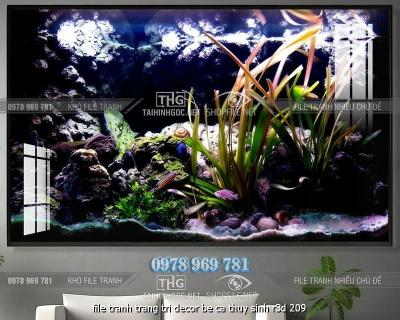 file tranh trang tri decor be ca thuy sinh r3d 209
