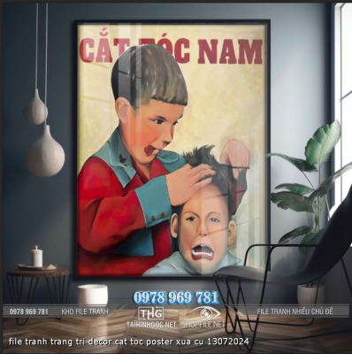 file tranh trang tri decor cat toc poster xua cu 13072024