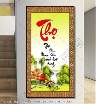 file tranh tranh chu thu phap treo tuong chu tho