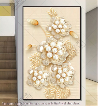 file tranh tranh hoa gia ngoc vang anh kim tuyet dep