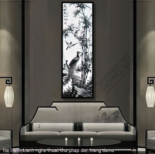 file tranh tranh nghe thuat thu phap den trang