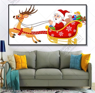 file tranh tranh noel ong gia noel lai xe tuan loc