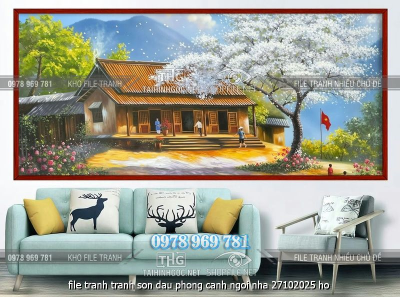 file tranh tranh son dau phong canh ngoi nha 27102025 ho
