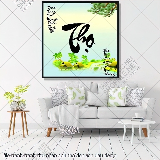 file tranh tranh thu phap chu tho dep son dau