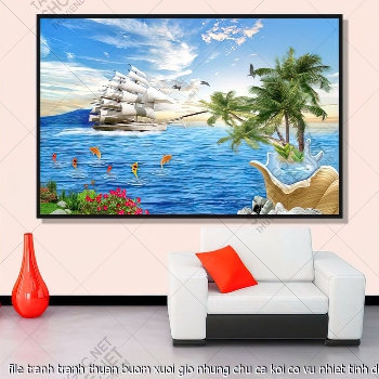 file tranh tranh thuan buom xuoi gio nhung chu ca koi co vu nhiet tinh