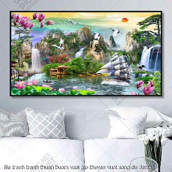 file tranh tranh thuan buom xuoi gio thuyen vuot song du