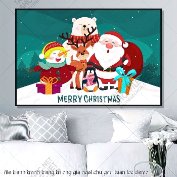 file tranh tranh trang tri ong gia noel chu gau tuan loc