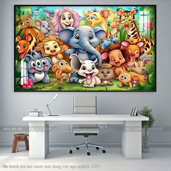 file tranh tre em mam non dong vat ngo nghinh 1354