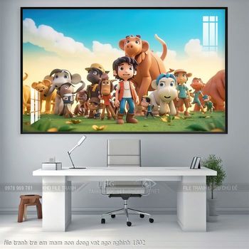 file tranh tre em mam non dong vat ngo nghinh 1802