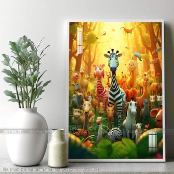 file tranh tre em mam non dong vat ngo nghinh 351