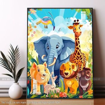 file tranh tre em mam non dong vat ngo nghinh 604