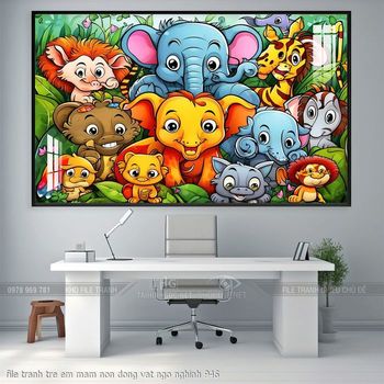 file tranh tre em mam non dong vat ngo nghinh 946