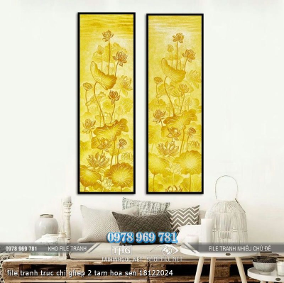 file tranh truc chi ghep 2 tam hoa sen 18122024