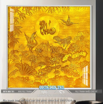 file tranh truc chi hoa sen chu phuc chim hac 10072024 h