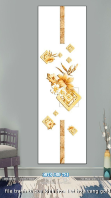 file tranh tu cua kinh hoa tiet hoa vang gold 3d 03072024 vy