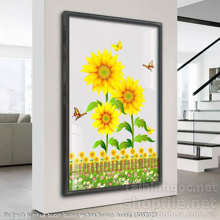 file tranh tu nhua buom buom va hoa huong duong 15052023