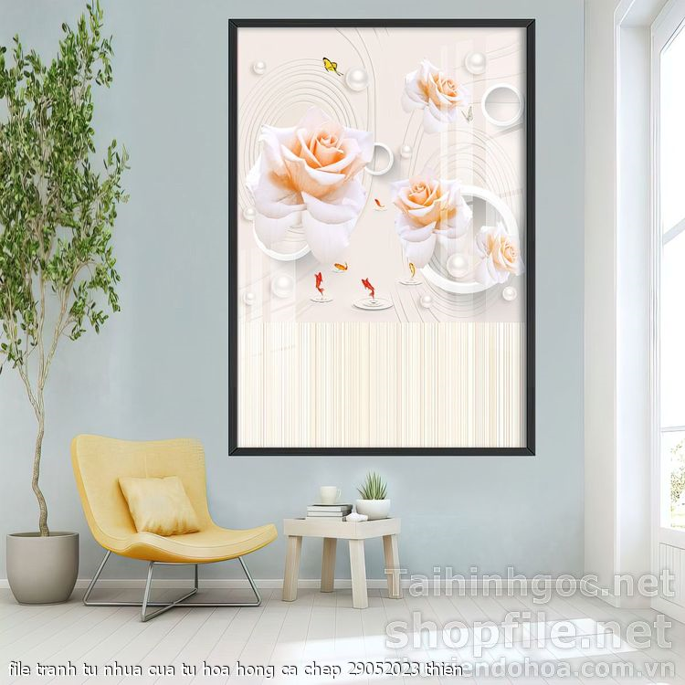 file tranh tu nhua cua tu hoa hong ca chep 29052023 thien