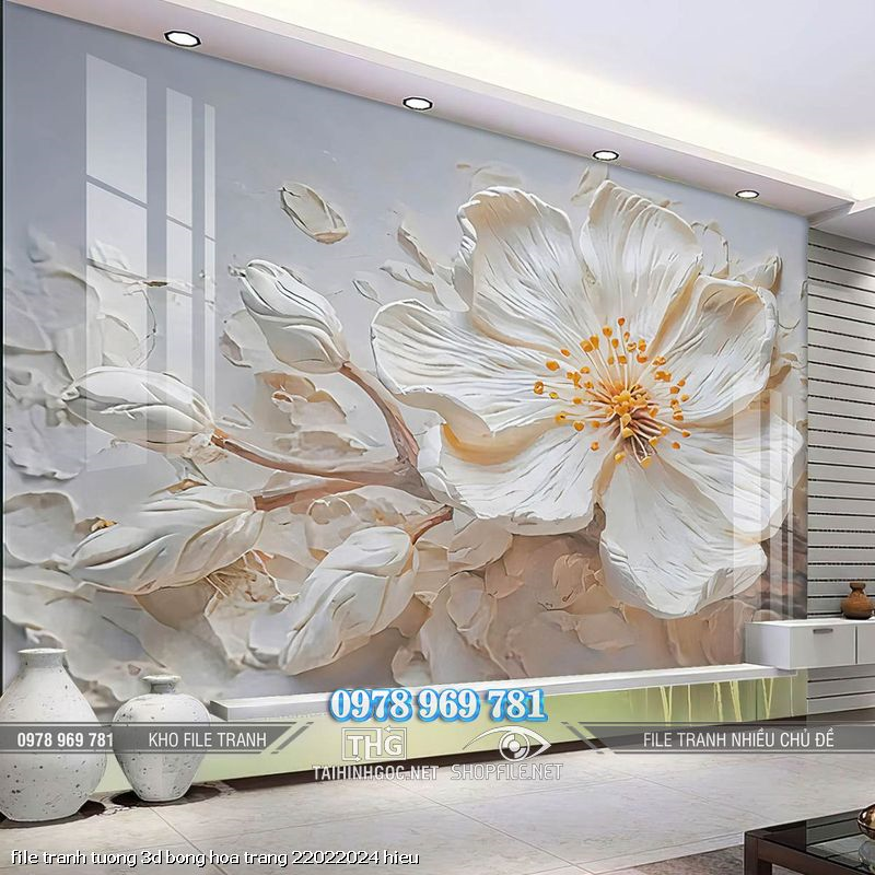 file tranh tuong 3d bong hoa trang 22022024 hieu