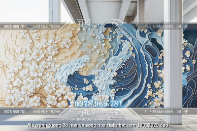 file tranh tuong 3d hoa va song hoa tiet nhat ban 19032025 dao