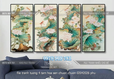 file tranh tuong 4 tam hoa sen chuon chuon 02042026 phu