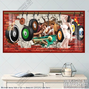 tranh billiard snooker bi a bi-a file tranh tuong bida co gai va chang trai 23032023 phu