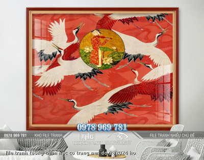 file tranh tuong chim hac co trang nen do 282024 ho file tranh tuong chim hac co trang nen do 282024 ho