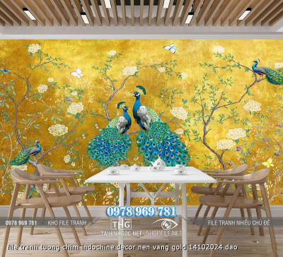 file tranh tuong chim indochine decor nen vang gold 14102024 dao