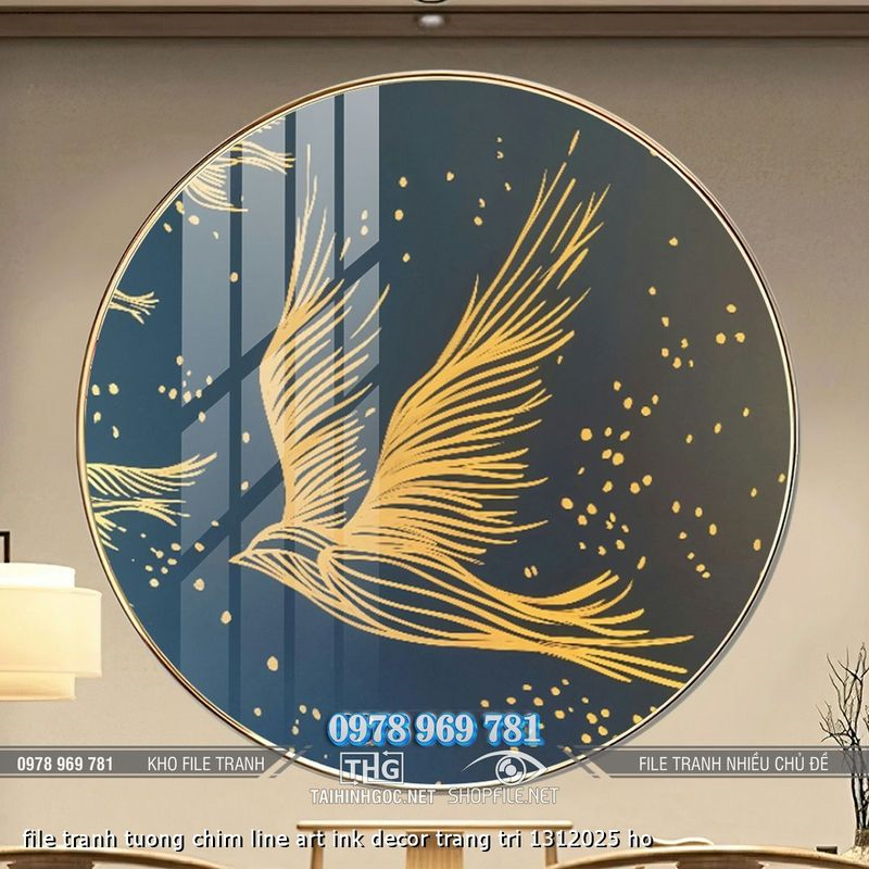 file tranh tuong chim line art ink decor trang tri 1312025 ho
