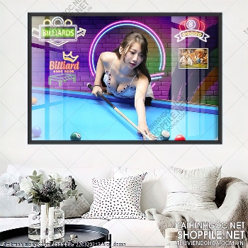 tranh billiard snooker bi a bi-a file tranh tuong co gai danh bida 220320213 hieu