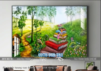 file tranh tuong con duong sach giua rung cay