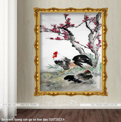 file tranh tuong con ga va hoa dao 31072023 h