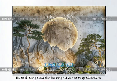 file tranh tuong decor dien led rung nui va mat trang 1552025 ho