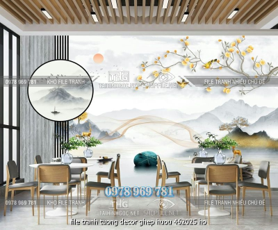 file tranh tuong decor ghep huou 462025 ho