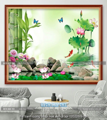 file tranh tuong decor hoa sen ca koi 13102025 ho
