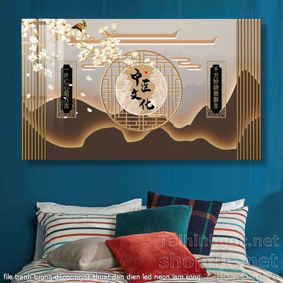 file tranh tuong decor nghe thuat den dien led neon lam song