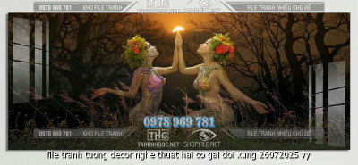 file tranh tuong decor nghe thuat hai co gai doi xung 26072025 vy