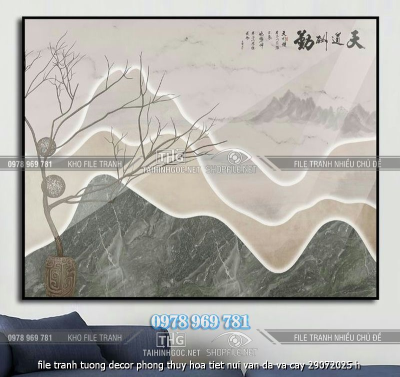 file tranh tuong decor phong thuy hoa tiet nui van da va cay 29072025 h