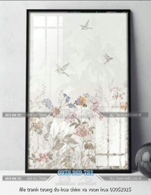 file tranh tuong do hoa chim va vuon hoa 03052025