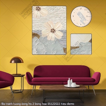 file tranh tuong dong ho 2 bong hoa 05122022 hieu