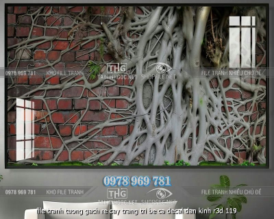file tranh tuong gach re cay trang tri be ca decal dan kinh r3d 119