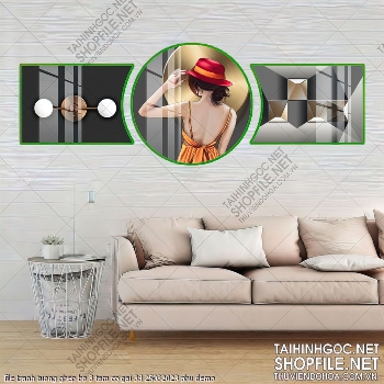 file tranh tuong ghep bo 3 tam co gai 3d 25032023 phu