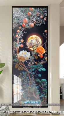 file tranh tuong hoa hong mat trang bau troi dem 2382024 ho